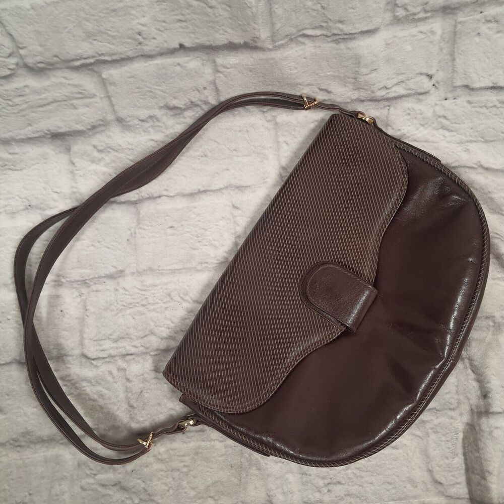 Vintage 1960s Brunettini Purse Leather Shoulder Bag Italian Designer Roma